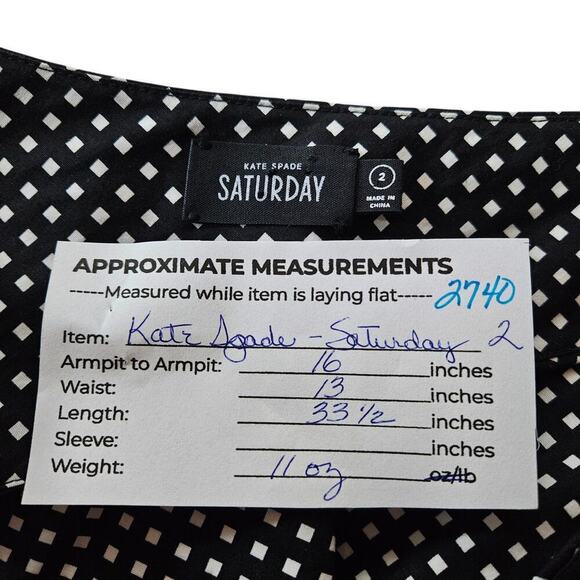 Kate Spade Mini Dress 2 Black White Diamond Pattern Feminine Coquette Preppy - Picture 7 of 7